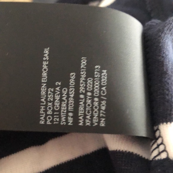 CLUB MONACO (S) Terry Toweling Skirt Jupe Navy Stripe - Picture 9 of 12